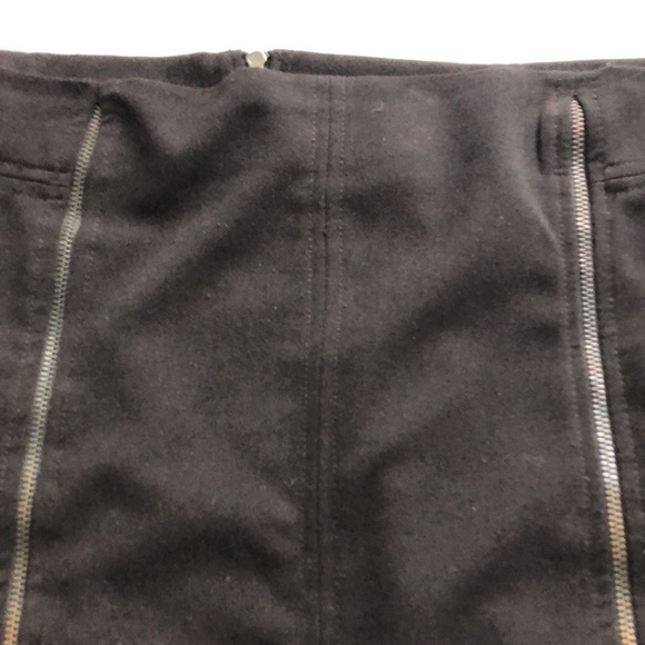 Zara TRF Double Zip Up Black Pencil Mini Skirt Size 8 - Picture 9 of 14